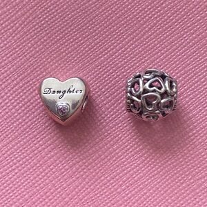 Pandora Daughter charm with free heart charm (Both included)
